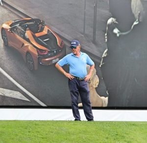 Miguel Angel Jimenez on the tee