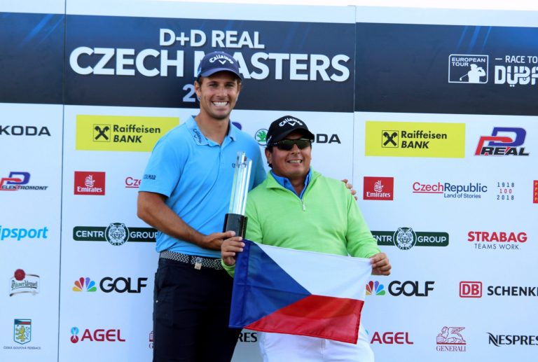 Andrea Pavan with his caddie