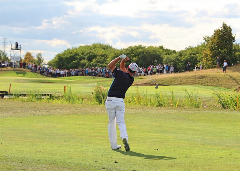 Padraig Harrington on the 17th fairway
